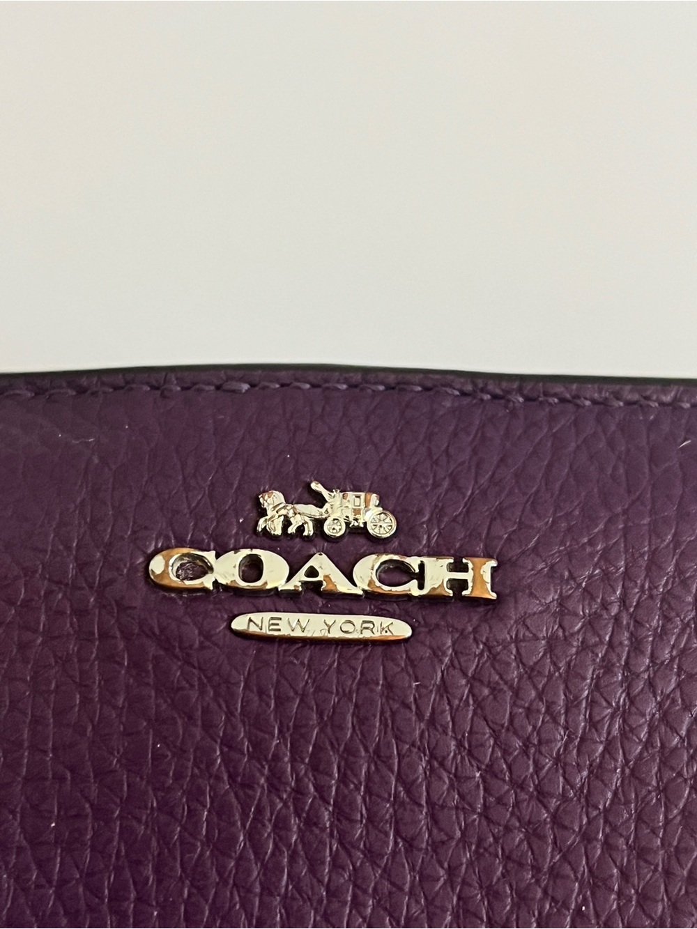 Coach Purple Pebbled Leather Small Bifold ID Wallet - Picture 4 of 7